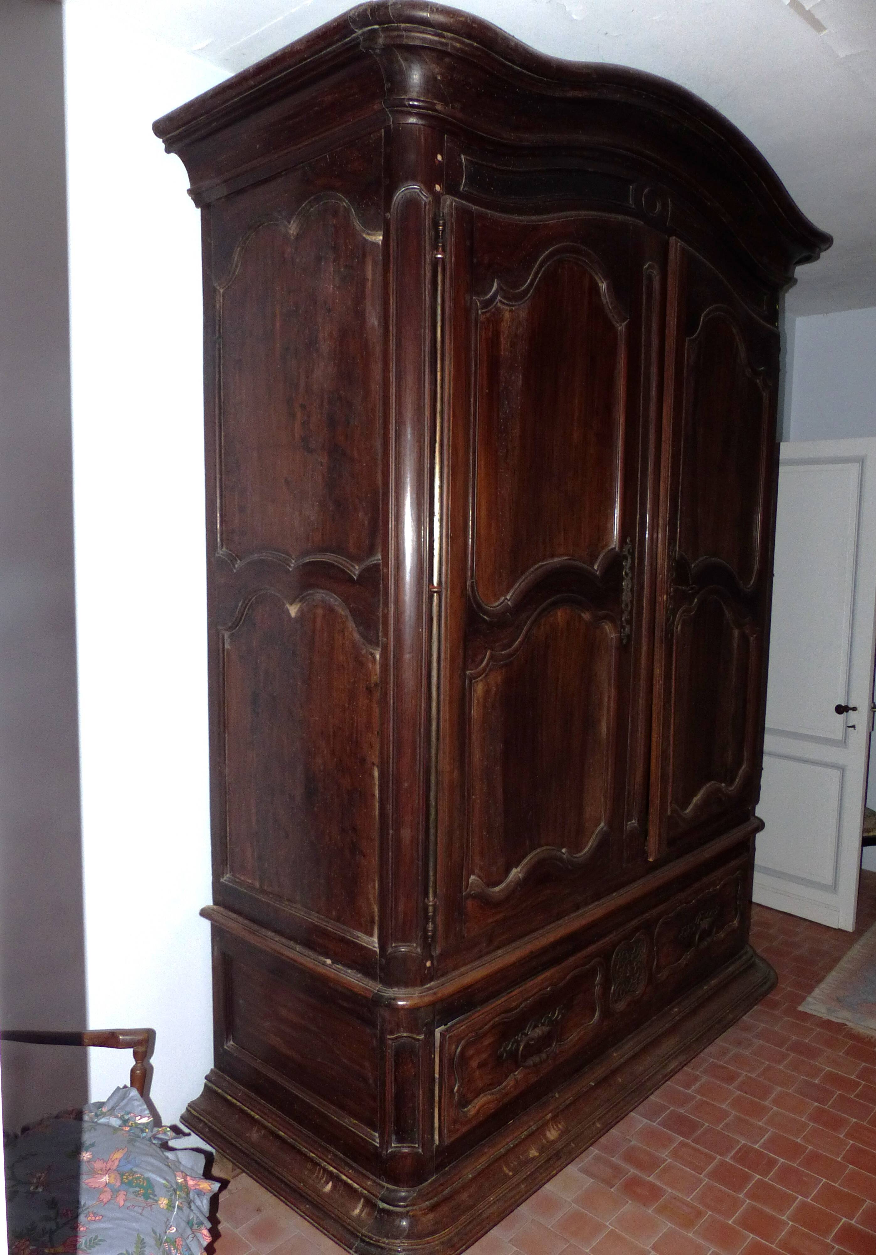 Louis XIV period walnut wardrobe