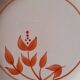 Set of 6 vintage orange floral dessert plates - Longchamp