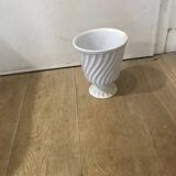 Vase porcelaine blanche Limoge rainures très décoratives