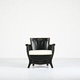 Otto Schulz leather club chair, for Boet. Sweden, C.1940