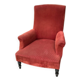English velvet armchair