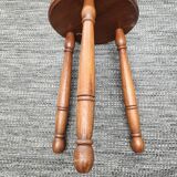Turned wooden tripod stool: vintage