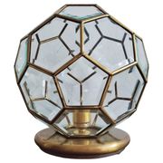 Adolf Loos style lamp in brass and faceted glass from the 1950s.
