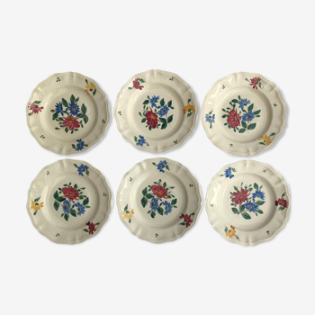 Série de 6 assiettes en faience de Sarreguemines