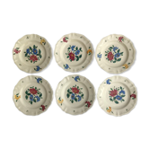 Series of 6 plates in sarreguemines