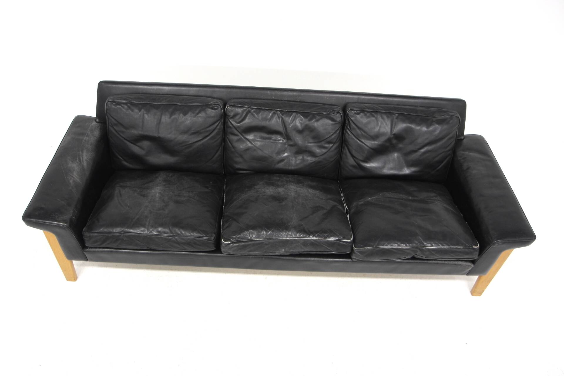 Scandinavian 3-seater leather sofa, Ulferts, Sweden, 1960