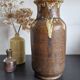 Large brutalist vase in Accolay enamelled stoneware signed Hubert GUY 1960s