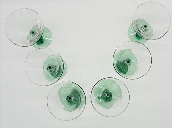 6 verres à cocktail, champagne en cristal, Luminarc France