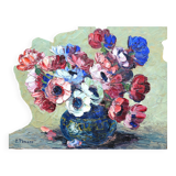 Bouquet of anemones by Pierre Forest (1881-1981), painter from Nice