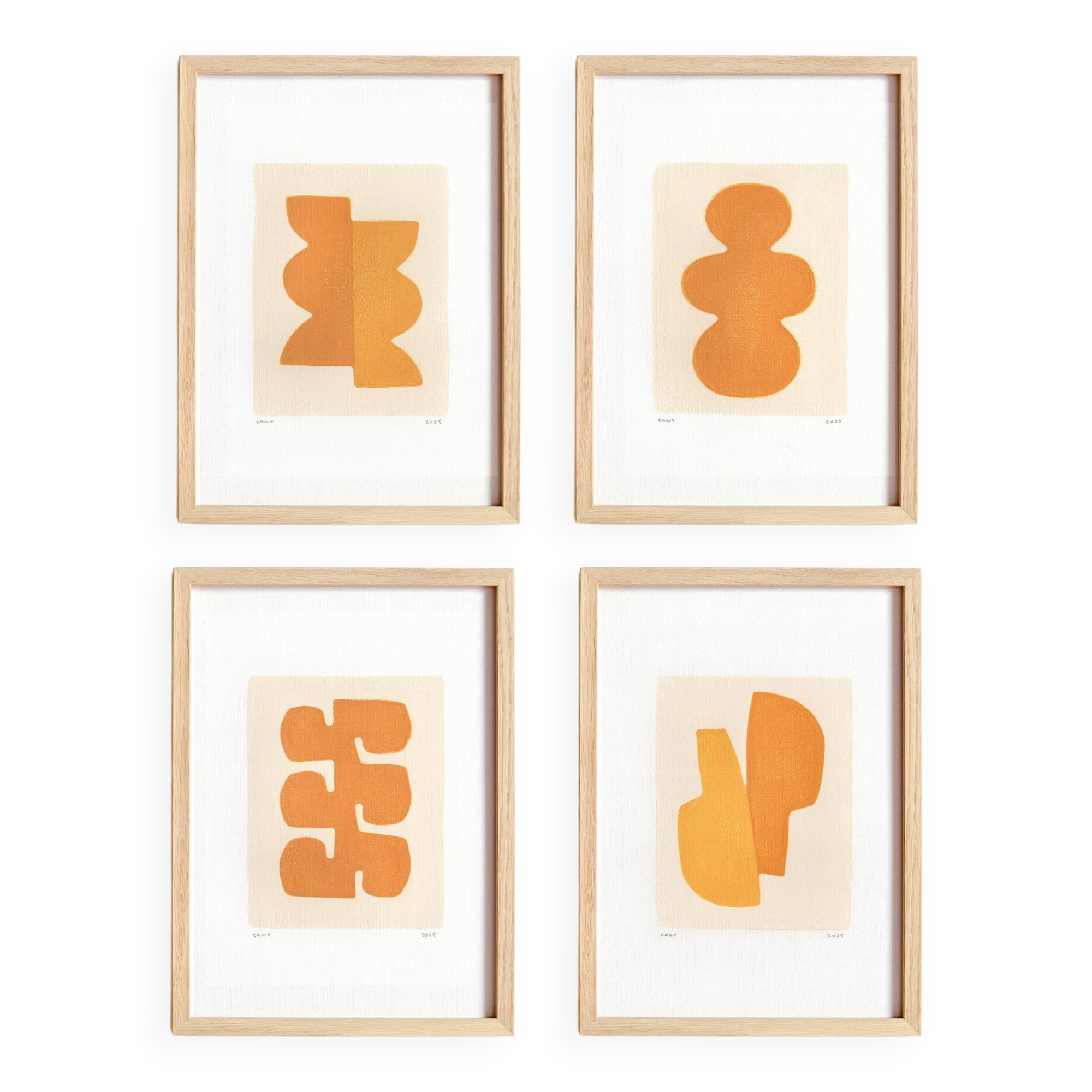 4 illustrations abstraites - tableaux et peintures signées Eawy