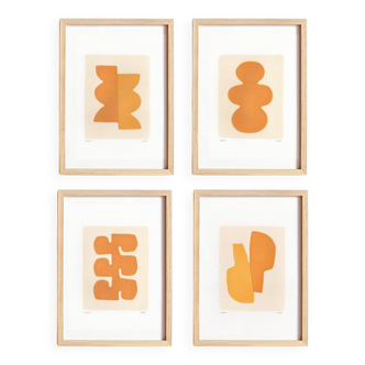4 illustrations abstraites - tableaux et peintures signées Eawy