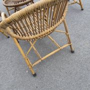 Vintage garden furniture in rattan
