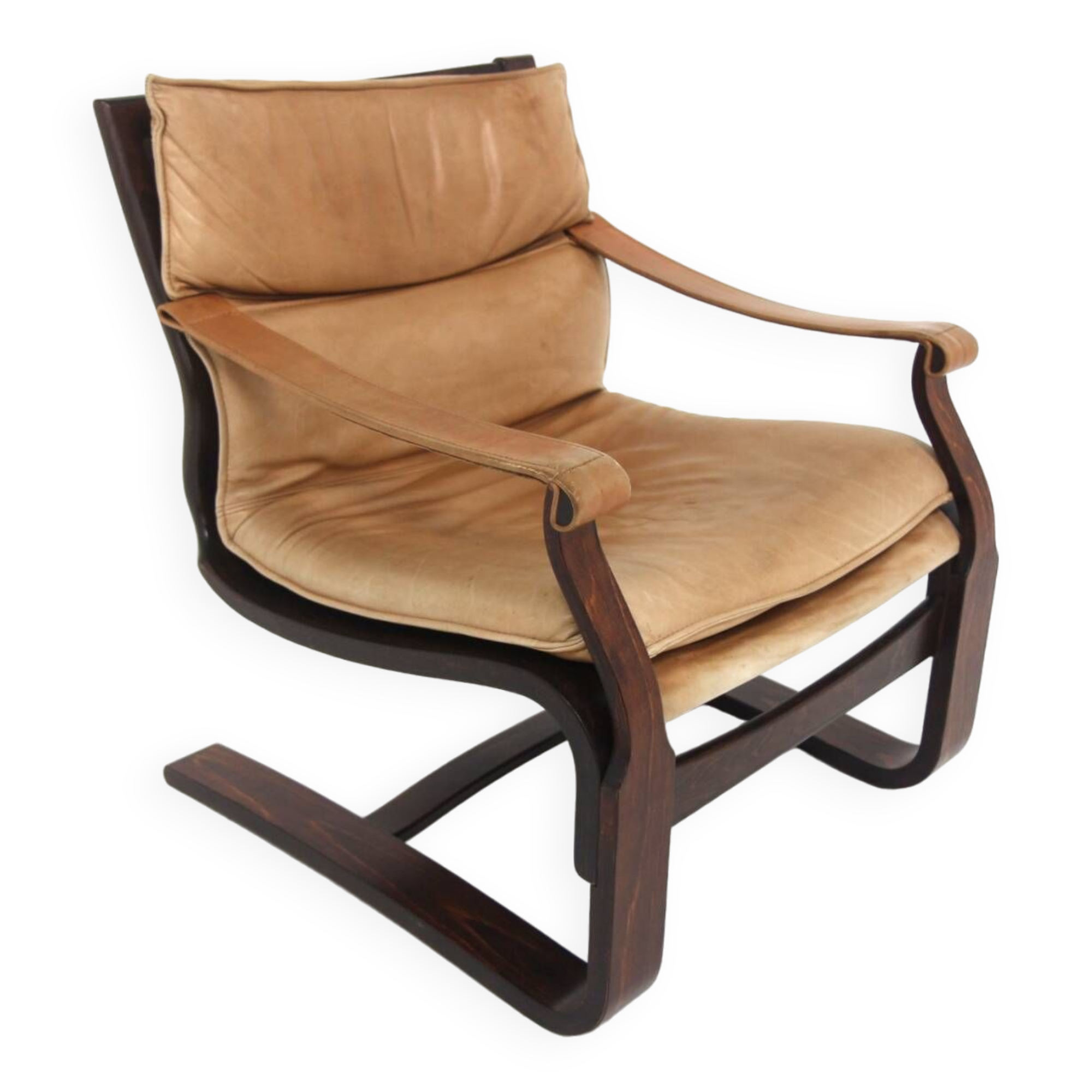 Scandinavian Nelo leather armchair, Norway, 1980