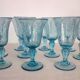 10 footed glasses from the biot glassworks in blown glass.