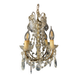 Small antique chandelier with tassels and bronze from the early 20th century