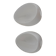 Set of 2 opaline egg-shaped half-globes