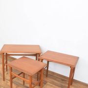 Tables gigognes en teck danois des années 50, ensemble de 3
