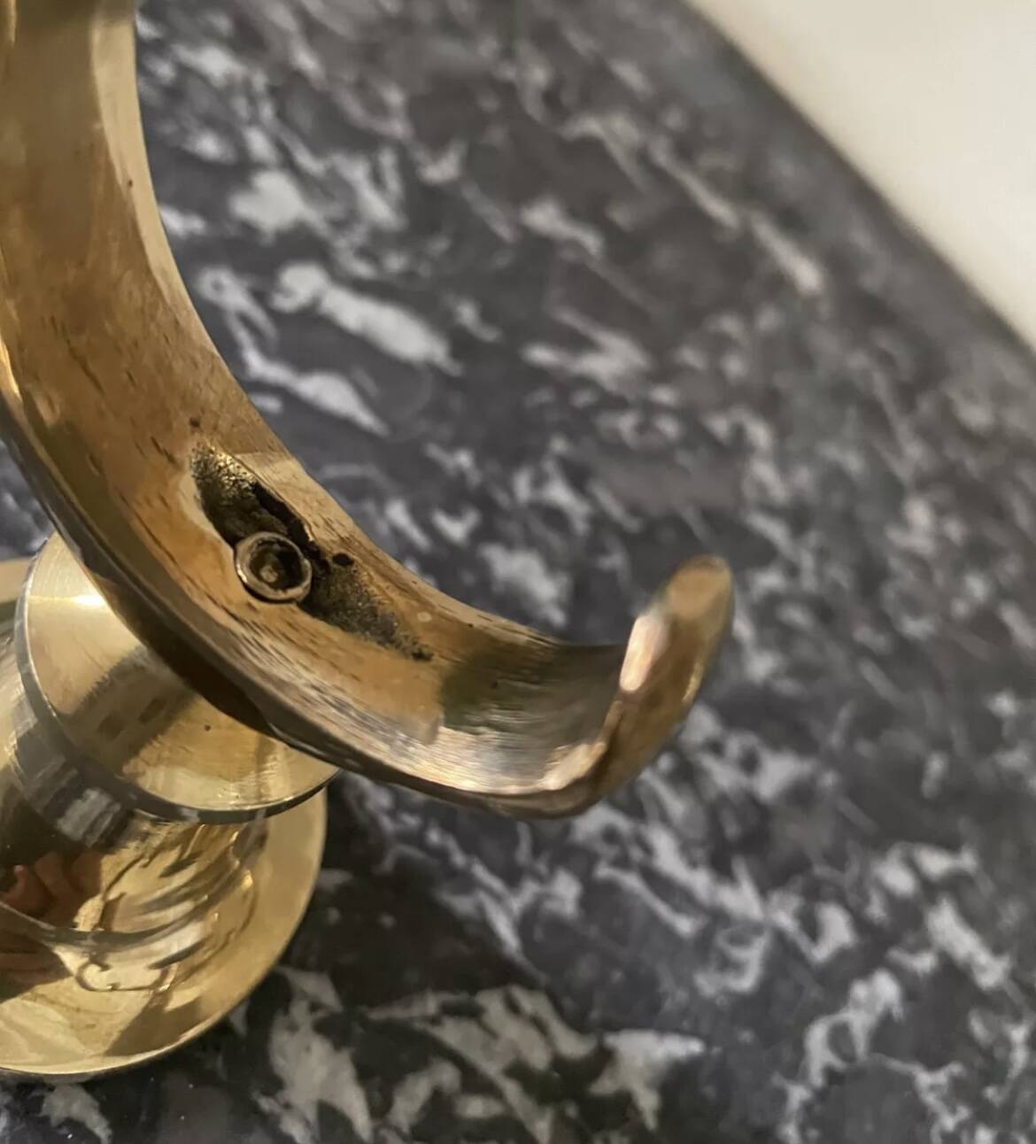 Gold-plated brass candlestick