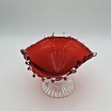 Red blown glass bowl