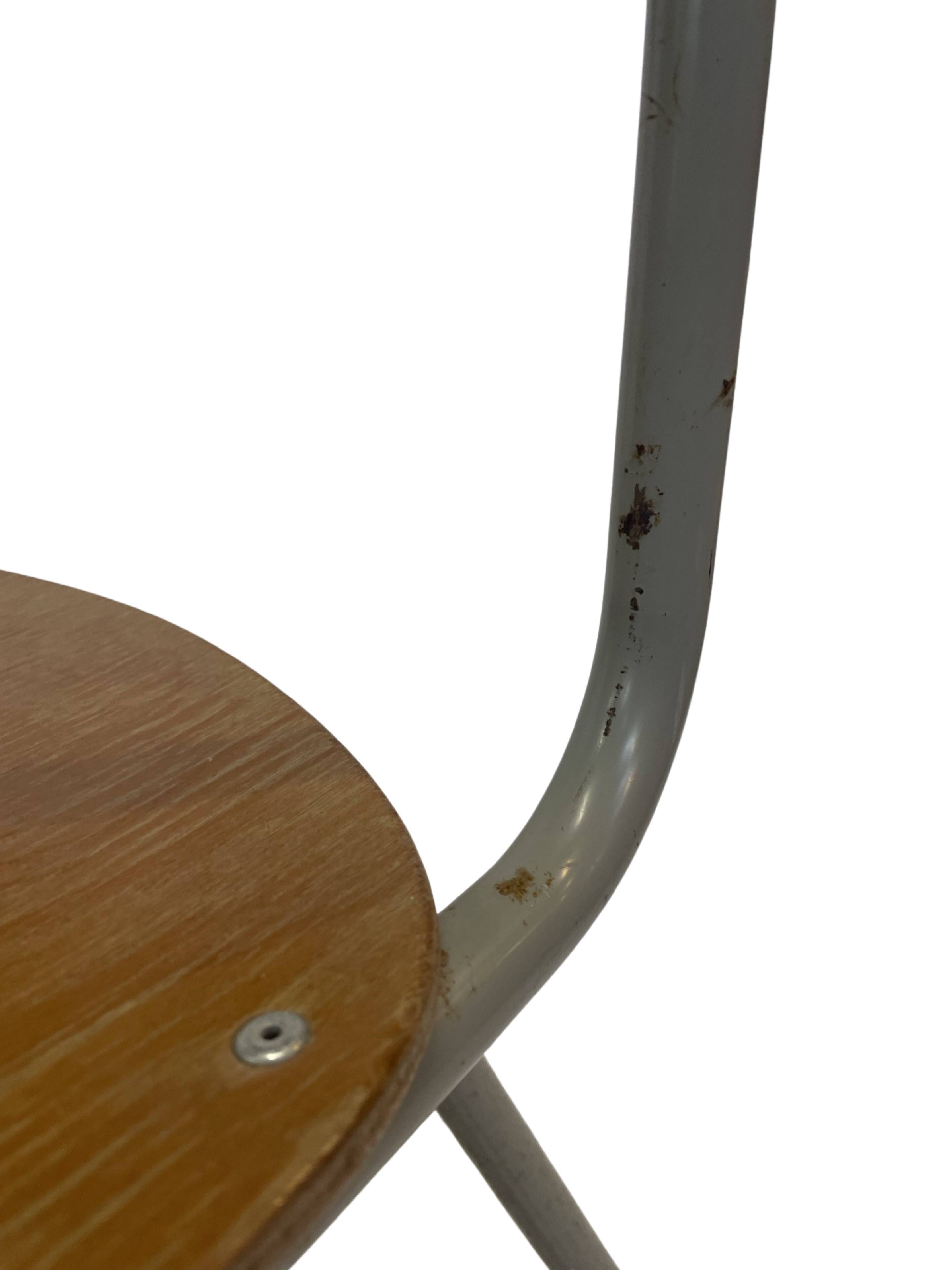 Vintage school chair 1960s minimalist design wood and metal