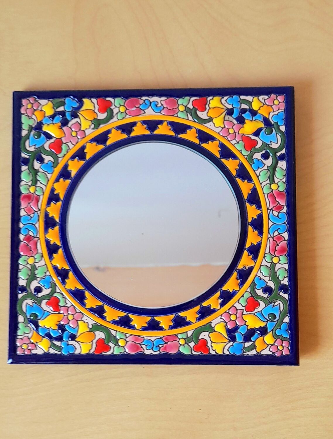 Set of 3 Artecer mirrors in cloisonned enamels