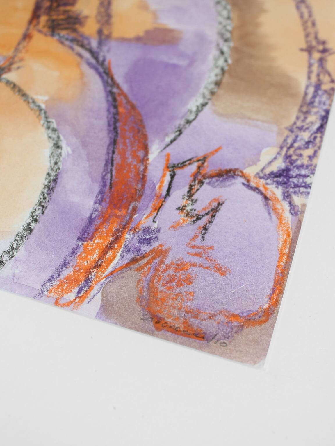 Abstract Still Life #4, 32x32cm, Watercolour, Pastel