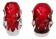 Red crystal vases by Augustsson for Åseda, set of 2