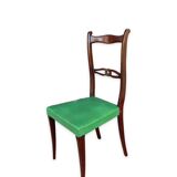 Ensemble italien de six chaises vintage noires et vertes 1960