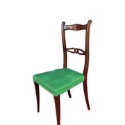 Ensemble italien de six chaises vintage noires et vertes 1960