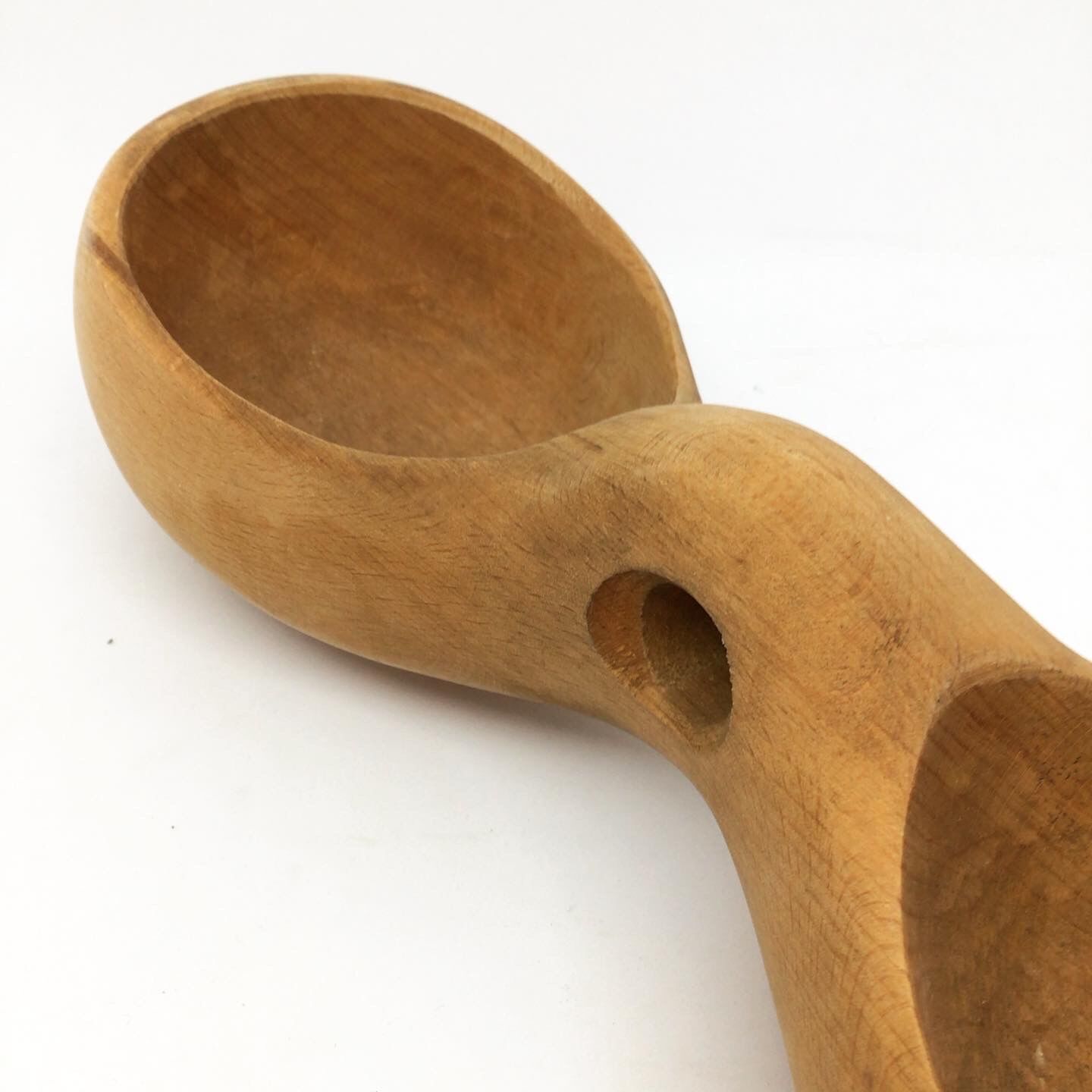 Double solid wood bowl