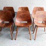 Set of 6 'Tonneau' dining chairs by Pierre Guariche