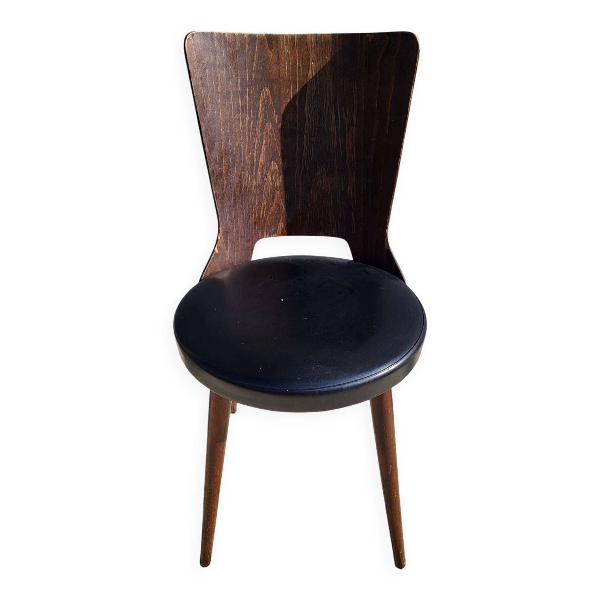 Chaise Dove • Baumann • Simili noir