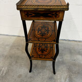 Napoleon III side table in marquetry and gilding