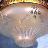 Bronze & glass pendant chandelier 1900s