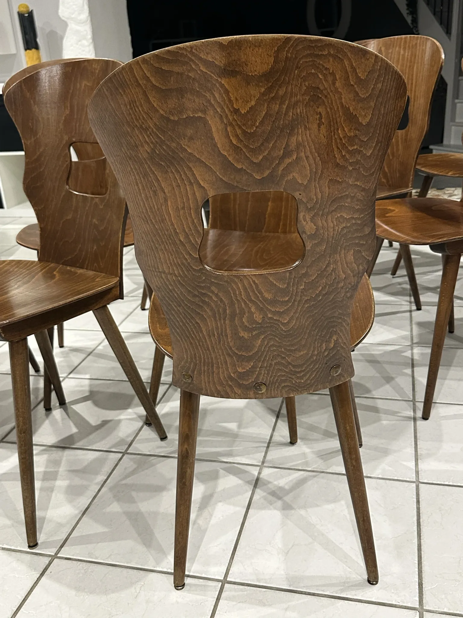 Set of 12 Baumann bistro chairs model Gentiane vintage 1970