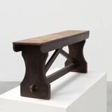 Rustic wooden bench in Wabi Sabi style, France 1900s