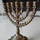 Menorah/Hebrew candlestick with 7 branches/Hanuka. Signed Holon Israel. 17 x 15.5 cm