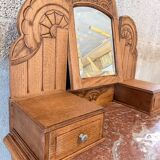 Antique carved oak hairdresser – art deco style