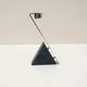 Chrome-plated metal and marble candle holder, 1980