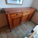 Louis XVI style cherry wood 3-door sideboard