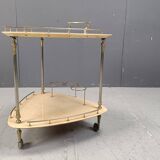 Italian Lacquered Goatskin / Parchment Serving Bar Cart by Aldo Tura, 1960s