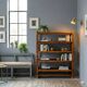 Antique library in painted fir walnut, Italy, early 20th century.