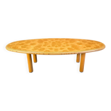 XXL dining table in burl and elm wood, 1980s