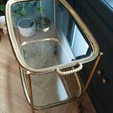 Brass dessert and glass 2 trays