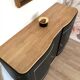 Superb Art Deco sideboard in matte black and raw wood