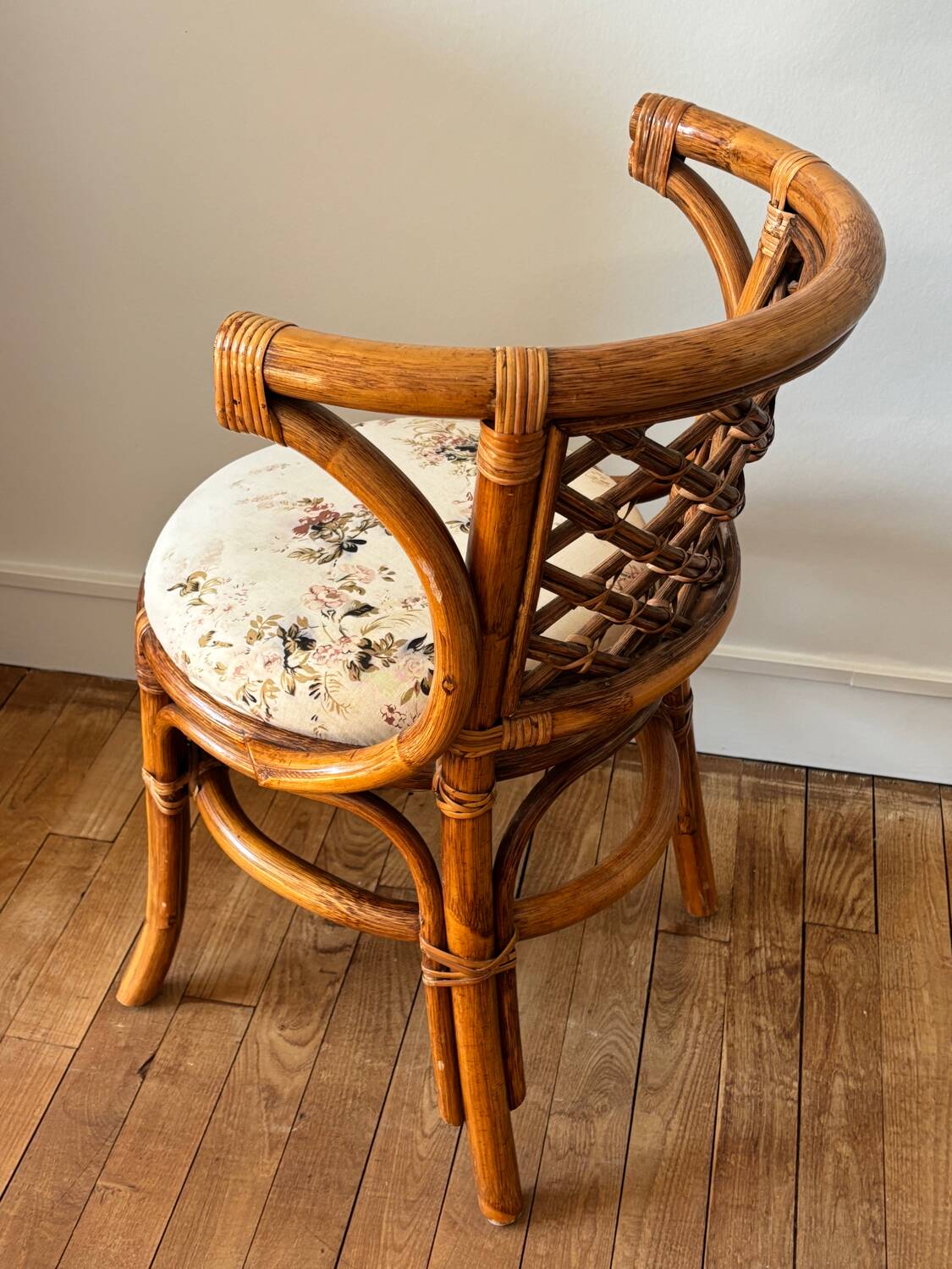 Fauteuil en rotin années 80