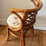 Fauteuil en rotin années 80