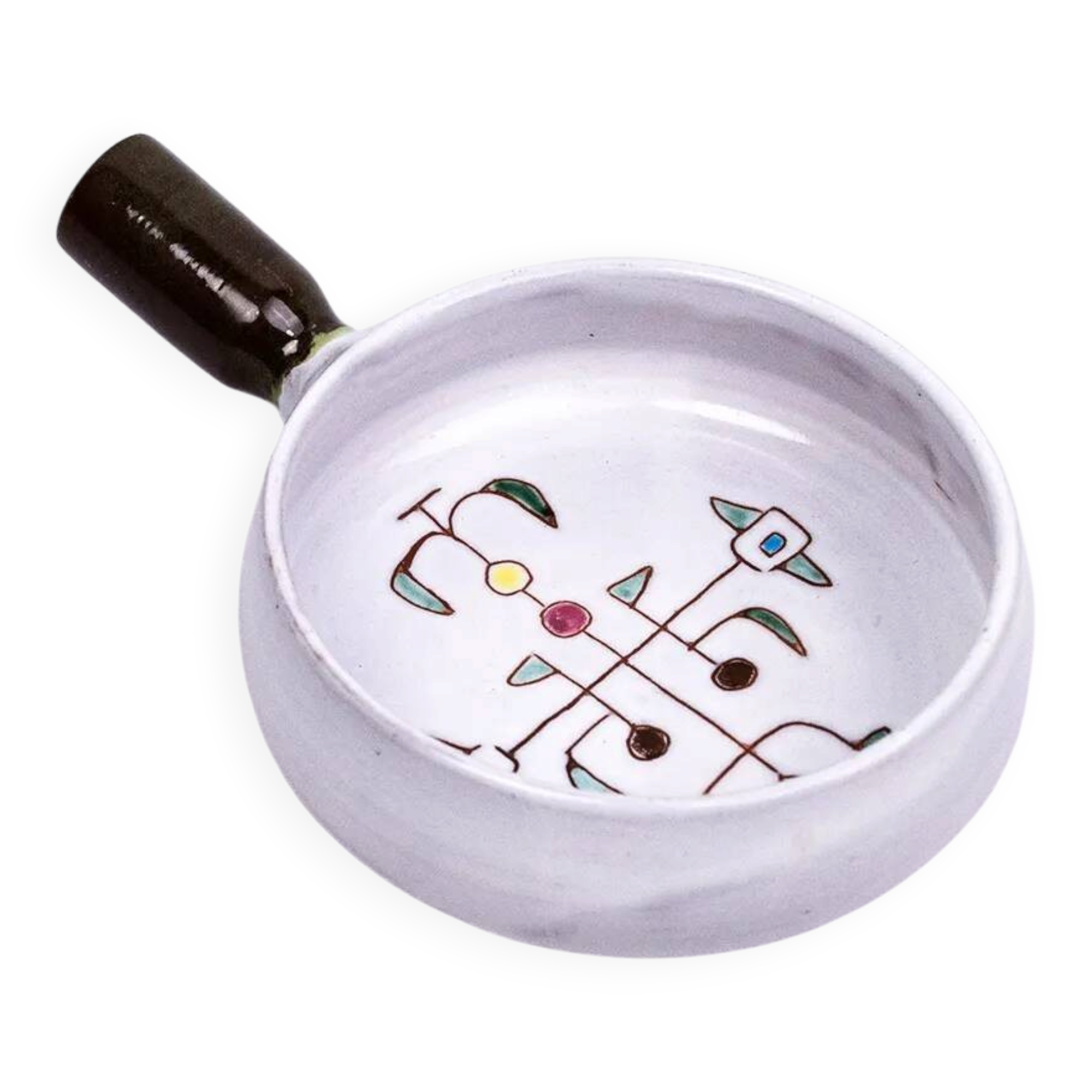 Jean Rivier (1915-2017) – Enamelled ceramic pan with geometric decoration