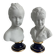 Pair of biscuit busts, Tharaud, Houdon, Louise and Alexandre Brongniart