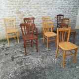 Set of 8 mismatched bistro chairs